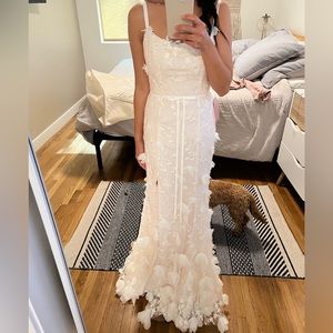 Marchese Notte blush/cream floral appliqué